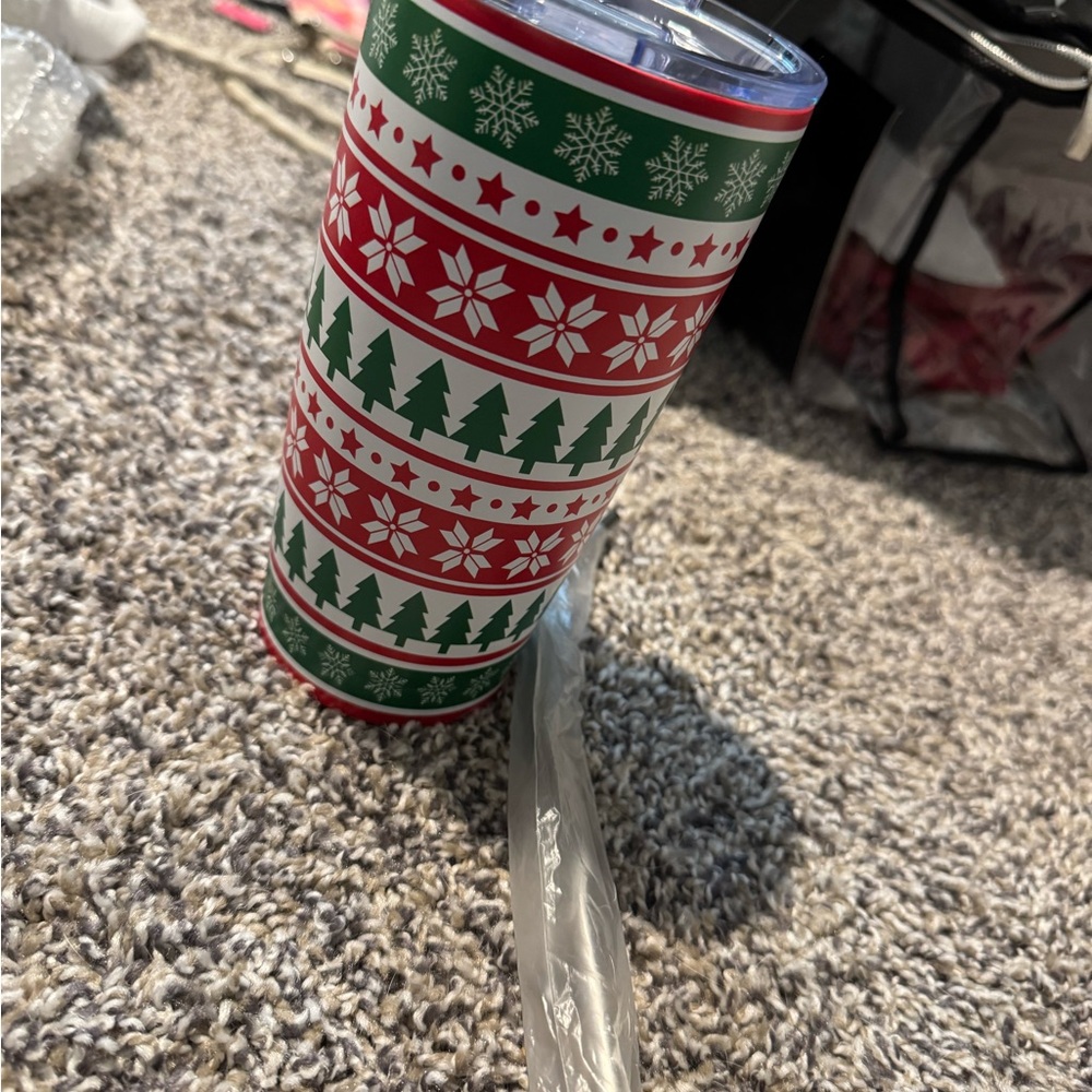 Festive Holiday Tumbler - Red and Green